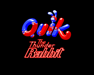 Quik The Thunder Rabbit title screen for Amiga CD32